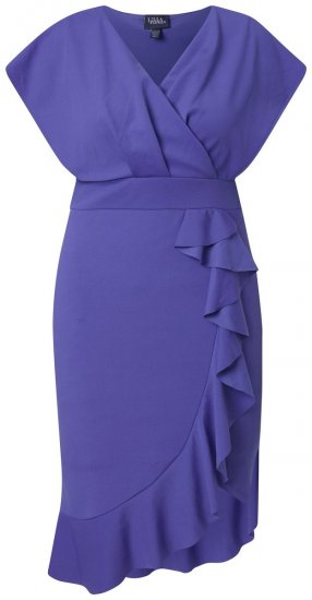 Ulla Popken 848120 Rochie cu volane Lila - Rochii de seară - Rochii de seară marimi mari