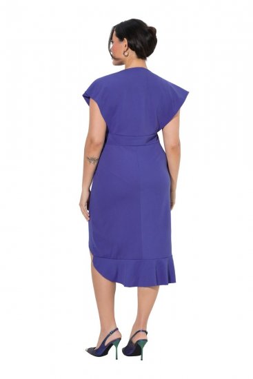 Ulla Popken 848120 Rochie cu volane Lila - Rochii de seară - Rochii de seară marimi mari