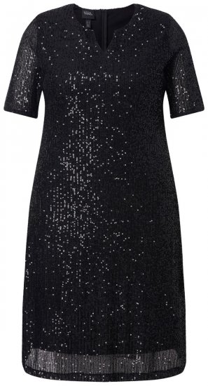 Ulla Popken 848140 Rochie cu paiete Neagră - Rochii de seară - Rochii de seară marimi mari