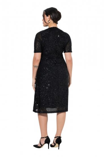Ulla Popken 848140 Rochie cu paiete Neagră - Rochii de seară - Rochii de seară marimi mari