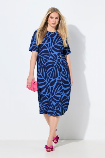 Ulla Popken 848162 Rochie midi imprimată Bleumarin - Rochii midi - Rochii midi la marimi mari