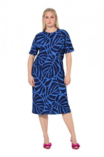 Ulla Popken 848162 Rochie midi imprimată Bleumarin - Rochii midi - Rochii midi la marimi mari