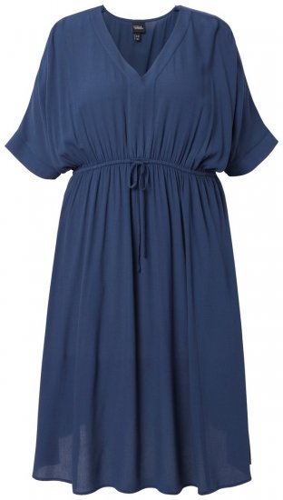 Ulla Popken 848224 Rochie midi cu șnur Bleumarin - Rochii midi - Rochii midi la marimi mari