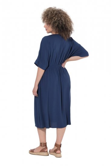 Ulla Popken 848224 Rochie midi cu șnur Bleumarin - Rochii midi - Rochii midi la marimi mari