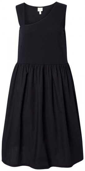 Ulla Popken 848305 Rochie midi fără mâneci cu decolteu în V Neagră - Rochii midi - Rochii midi la marimi mari