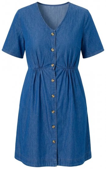 Ulla Popken 848597 Rochie tip cămașă Albastru denim - Rochii tip cămașă - 