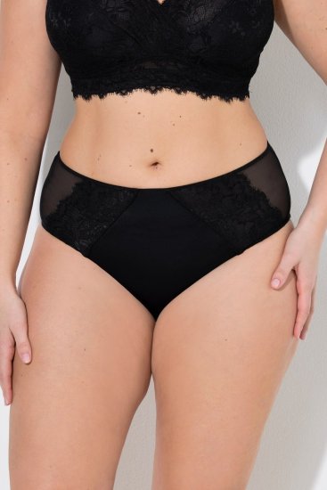Ulla Popken 848693 Boxeri cu dantelă Neagră - Chiloți - 
