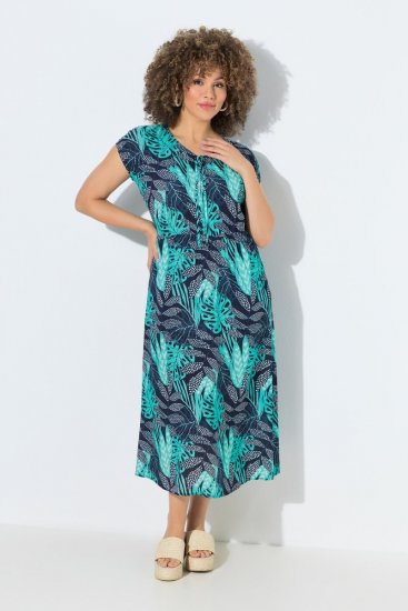 Ulla Popken 848696 Rochie imprimată Bleumarin - Rochii de vară - Rochii de vară marimi mari