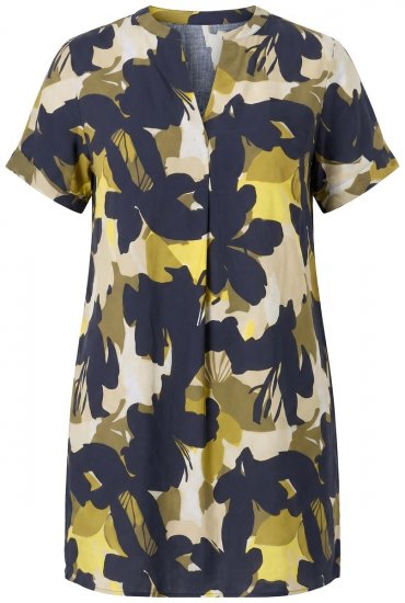 Ulla Popken 848710 Rochie cu flori și buzunare Bleumarin - Rochii - Rochii pentru toate mărimile