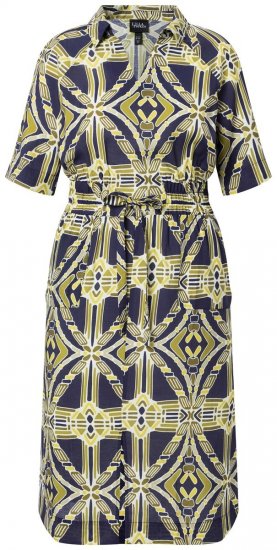 Ulla Popken 848789 Rochie midi imprimată cu buzunare Bleumarin - Rochii midi - Rochii midi la marimi mari