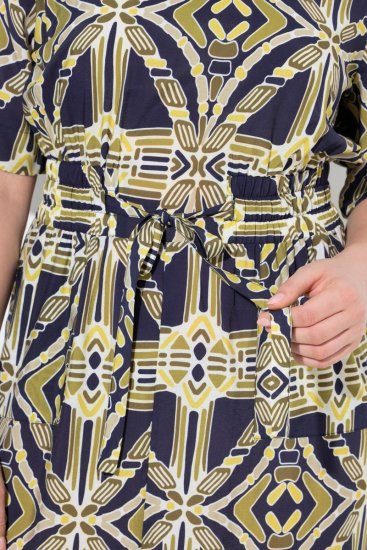Ulla Popken 848789 Rochie midi imprimată cu buzunare Bleumarin - Rochii midi - Rochii midi la marimi mari
