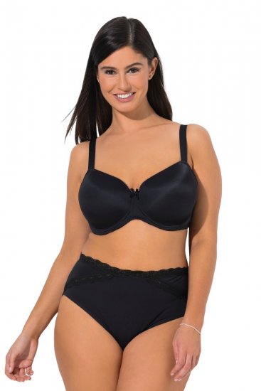 Ulla Popken 848803 Chiloți cu dantelă set de 3 Neagră - Chiloți - 