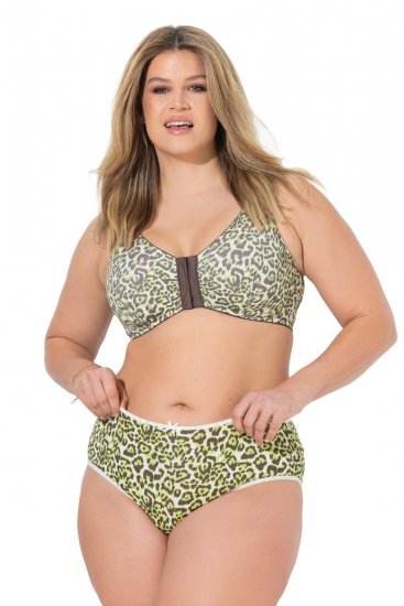 Ulla Popken 848810 Chiloți cu imprimeu animal set de 5 Taupe - Chiloți - 