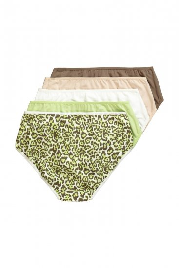 Ulla Popken 848810 Chiloți cu imprimeu animal set de 5 Taupe - Chiloți - 