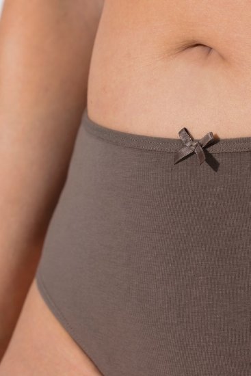 Ulla Popken 848826 Chiloți tanga cu imprimeu animal set de 3 Taupe - Chiloți - 