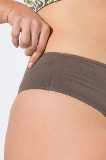 Ulla Popken 848826 Chiloți tanga cu imprimeu animal set de 3 Taupe - Chiloți - 