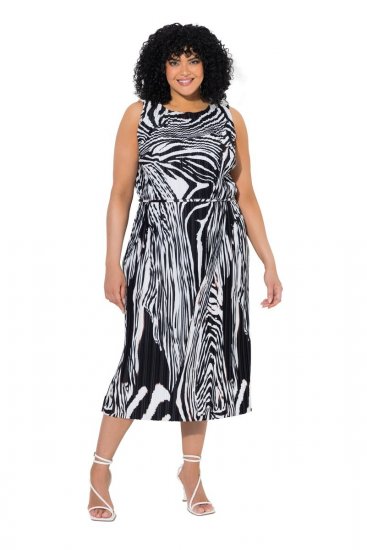 Ulla Popken 848948 Rochie cu imprimeu animal Neagră - Rochii de vară - Rochii de vară marimi mari