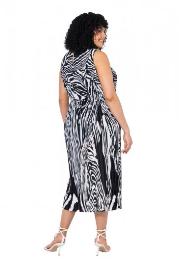 Ulla Popken 848948 Rochie cu imprimeu animal Neagră - Rochii de vară - Rochii de vară marimi mari