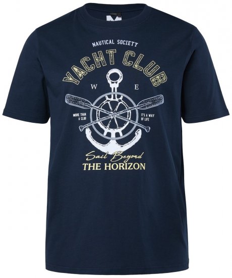 Men+ 958 Tricou Yacht Club Bleumarin - Tricouri - Tricouri Bărbați Mărimi Mari