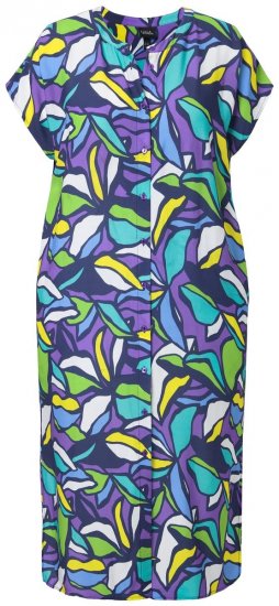 Ulla Popken 848980 Rochie tip cămașă cu flori Lila - Rochii midi - Rochii midi la marimi mari