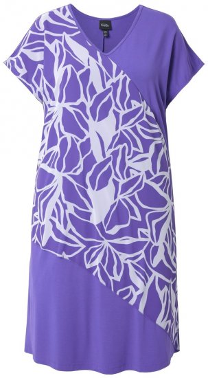 Ulla Popken 849033 Rochie din șifon imprimată Lila - Rochii - Rochii pentru toate mărimile