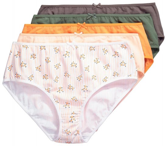 Ulla Popken 849098 Chiloți cu flori set de 6 Portocaliu - Chiloți - 
