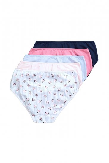 Ulla Popken 849098 Chiloți cu flori set de 5 Albastru deschis - Chiloți - 