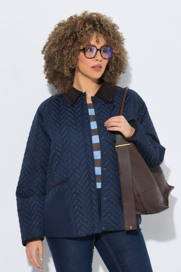 Ulla Popken 849111 Geacă matlasată Bleumarin - Geci - Jachete de damă marimi mari