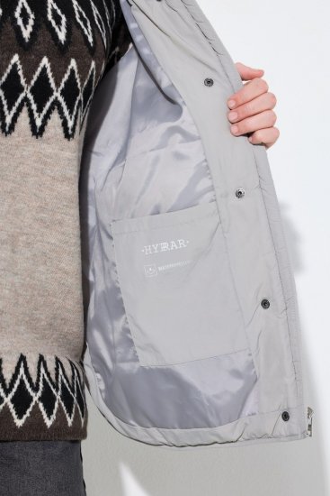 Ulla Popken 849221 Vestă matlasată cu guler striat Gri - Veste - 
