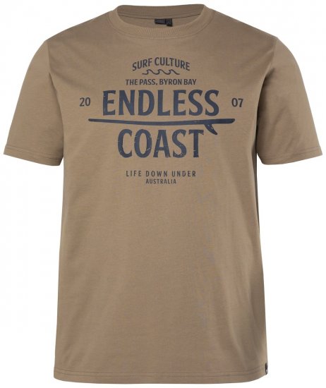 Men+ 448 Tricou Endless Coast Gri maroniu - Tricouri - Tricouri Bărbați Mărimi Mari