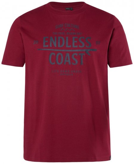 Men+ 448 Tricou Endless Coast Maro cupru - Tricouri - Tricouri Bărbați Mărimi Mari