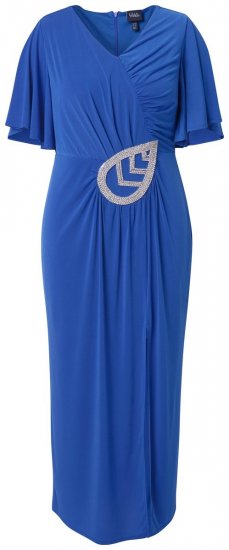 Ulla Popken 849530 Rochie de seară imprimată cu strasuri Albastru regal - Rochii de seară - Rochii de seară marimi mari