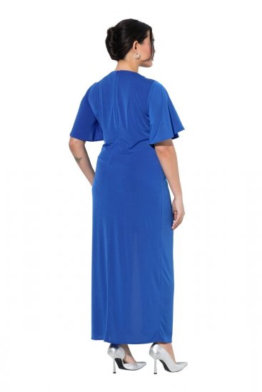 Ulla Popken 849530 Rochie de seară imprimată cu strasuri Albastru regal - Rochii de seară - Rochii de seară marimi mari