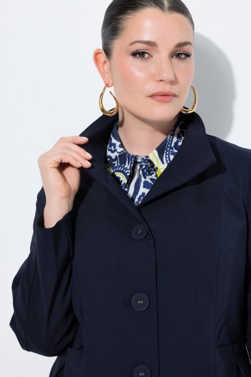 Ulla Popken 849803 Palton elastic cu guler înalt Bleumarin - Paltoane - Paltoane pentru femei la marimi mari