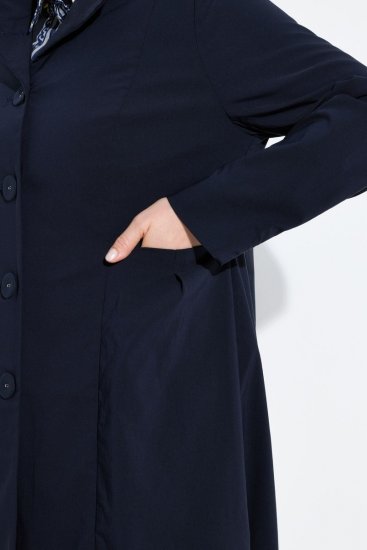 Ulla Popken 849803 Palton elastic cu guler înalt Bleumarin - Paltoane - Paltoane pentru femei la marimi mari