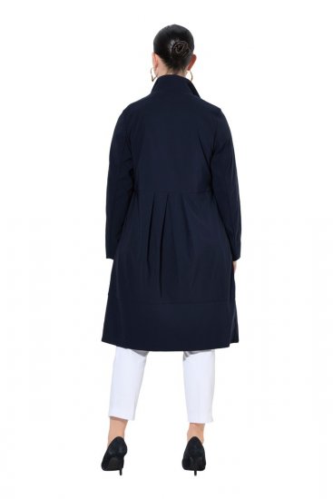 Ulla Popken 849803 Palton elastic cu guler înalt Bleumarin - Paltoane - Paltoane pentru femei la marimi mari