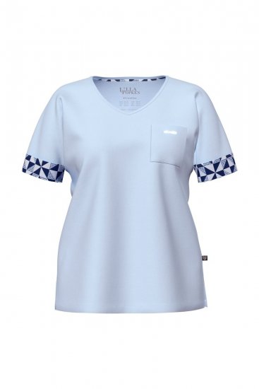 Ulla Popken 849850 Pijama în carouri Albastru deschis - Pijamale/Haine de casă - 