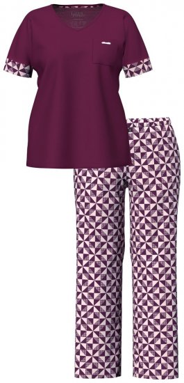 Ulla Popken 849850 Pijama în carouri Roșu fructe de pădure - Pijamale/Haine de casă - 