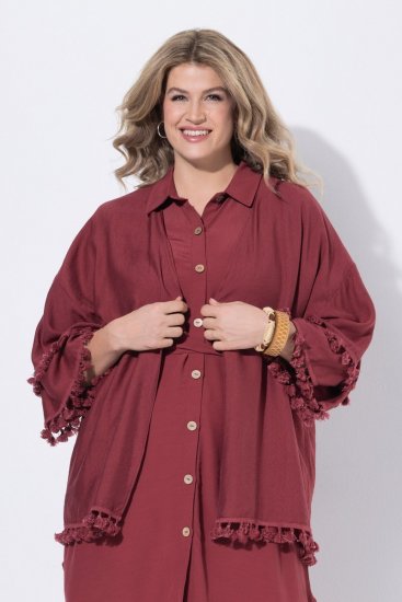 Ulla Popken 849860 Chimono Roșu rugină - Cardigane - Cardigane pentru femei la marimi mari