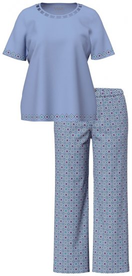 Ulla Popken 850045 Pijama cu mânecă scurtă Albastru deschis - Pijamale/Haine de casă - 