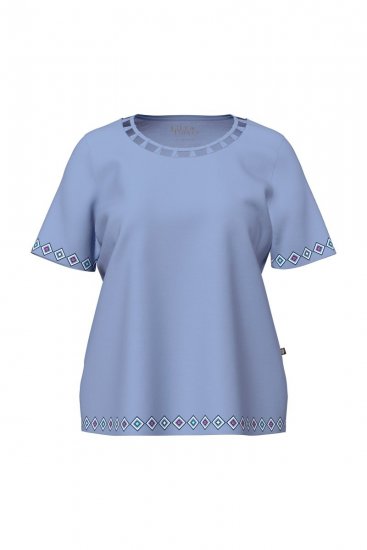 Ulla Popken 850045 Pijama cu mânecă scurtă Albastru deschis - Pijamale/Haine de casă - 