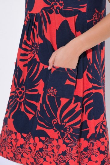 Ulla Popken 850175 Rochie din jerseu imprimată Coral - Rochii din jerseu - 