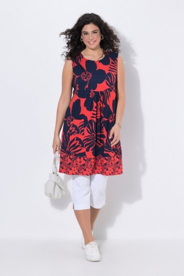 Ulla Popken 850175 Rochie din jerseu imprimată Coral - Rochii din jerseu - 
