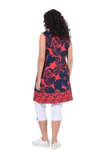 Ulla Popken 850175 Rochie din jerseu imprimată Coral - Rochii din jerseu - 