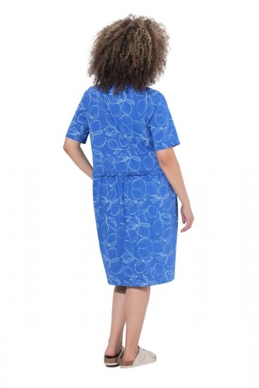 Ulla Popken 850204 Rochie tip tricou imprimată cu volane Albastru - Rochii din jerseu - 