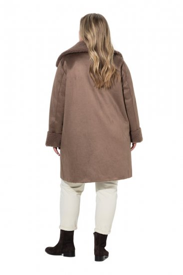 Ulla Popken 850251 Palton teddy Maro deschis - Paltoane - Paltoane pentru femei la marimi mari