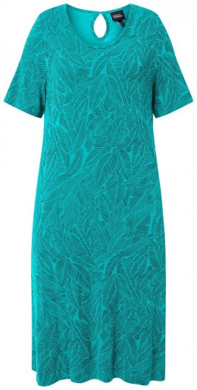 Ulla Popken 850344 Rochie tip tricou imprimată Turcoaz - Rochii midi - Rochii midi la marimi mari