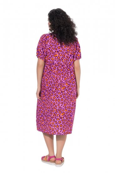 Ulla Popken 850346 Rochie imprimată cu decolteu în V Roz - Rochii midi - Rochii midi la marimi mari