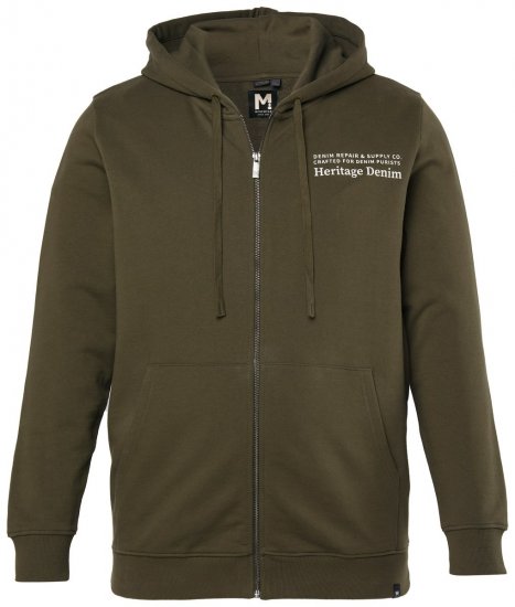 Men+ 375 Hanorac cu fermoar Heritage Denim Verde kaki - Pulovere & hanorace - Pulovere & Hanorace Bărbați Mărimi Mari
