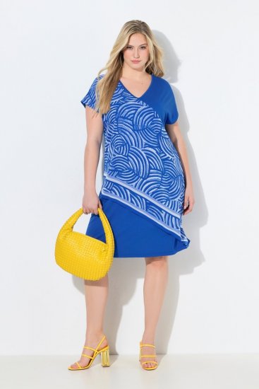 Ulla Popken 850389 Rochie din șifon imprimată Albastru - Rochii - Rochii pentru toate mărimile